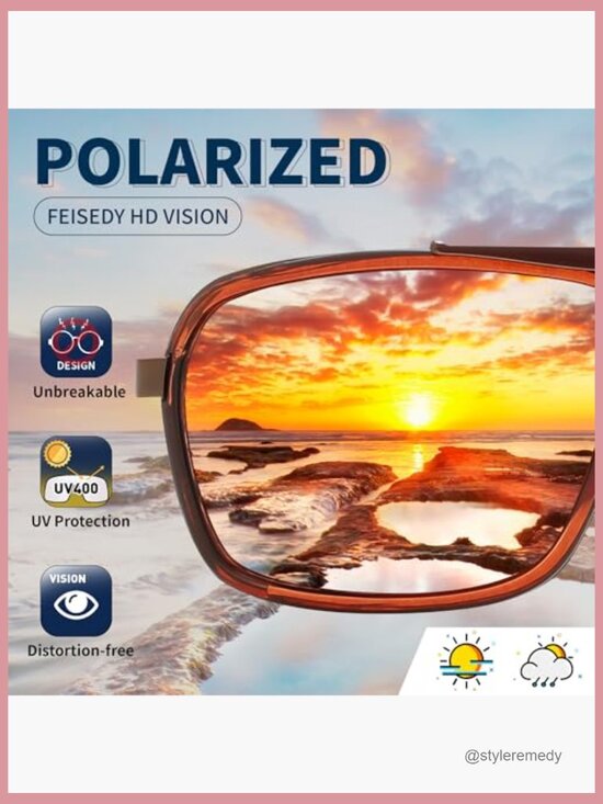 Retro Aviator Polarized Sunglasses with Metal Frame main image 4